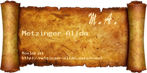 Metzinger Alida névjegykártya